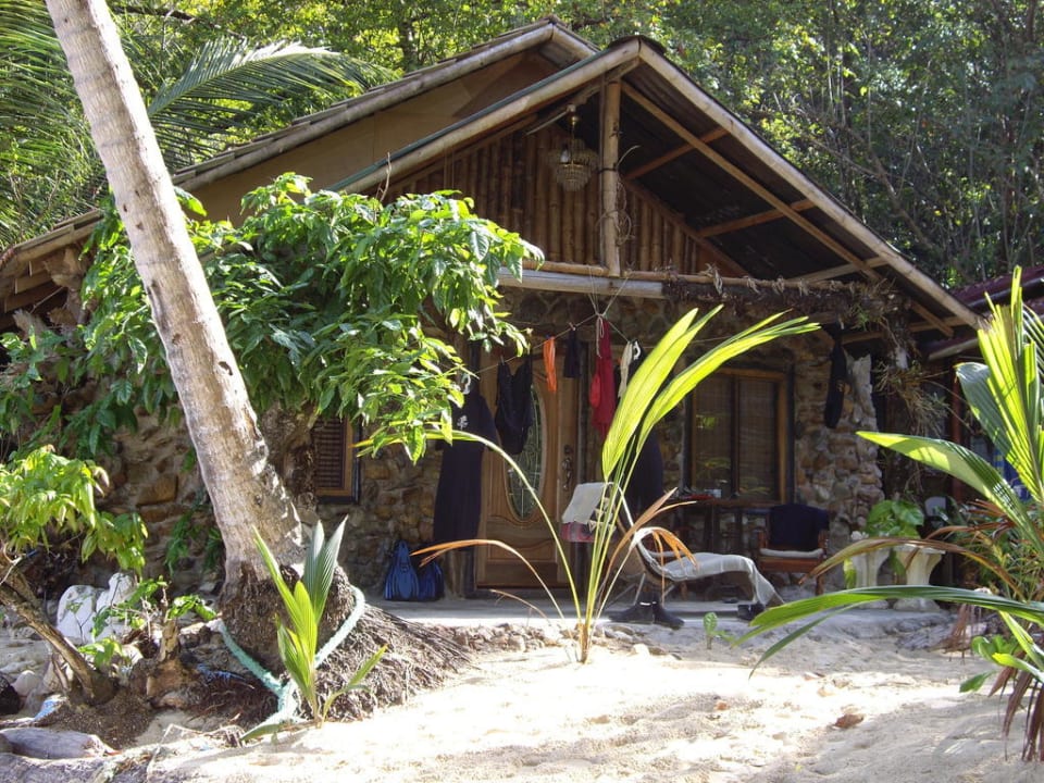 Blick aufs Rock House Qimi Chalet Kapas Island