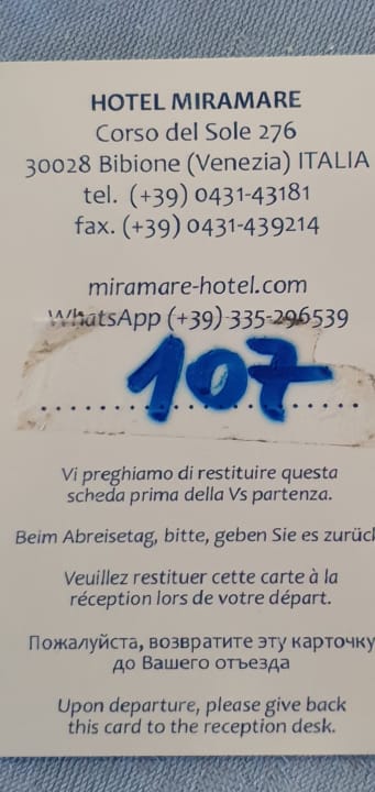 Zimmer Hotel Miramare