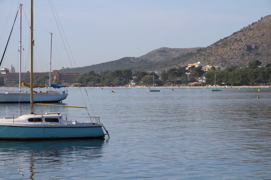 Blick von einer Liege auf den Strand von Alcudia Alcudiamar Marina Residence