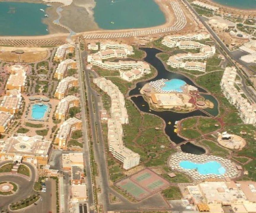 Luftbild beim Landeanflug Pickalbatros Dana Beach Resort - Hurghada