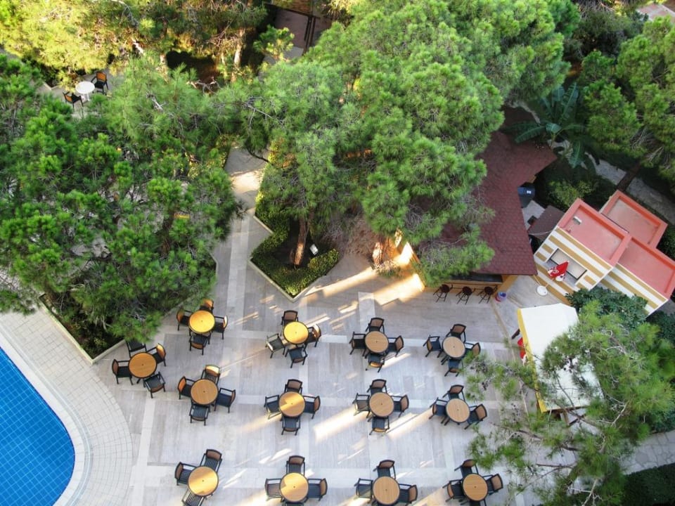 Draufsicht auf die Poolbar vom Zimmer 317 Asteria Collection Side