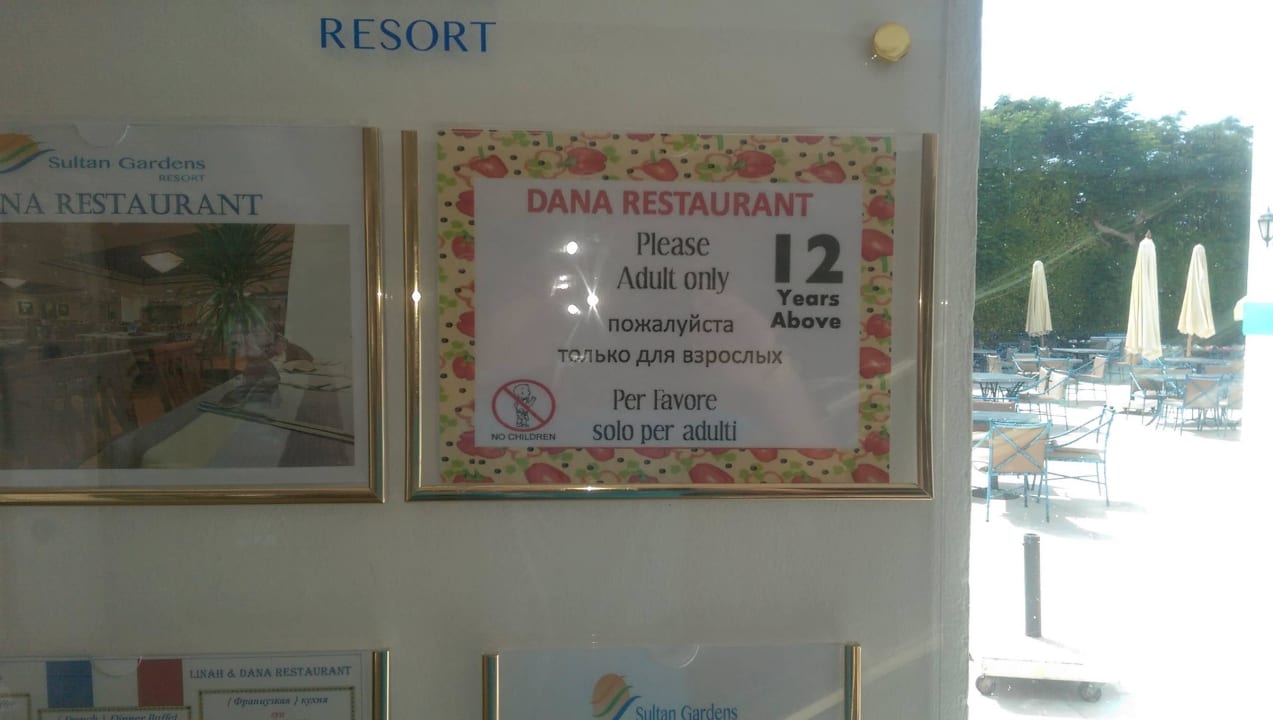 Dana Restaurant Kinder unter 12 unerwünscht Sultan Gardens Resort