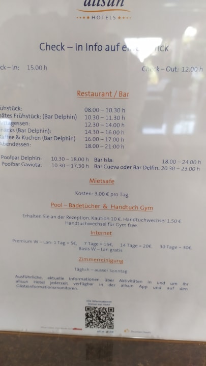 Gastro allsun App.-Hotel Esquinzo Beach