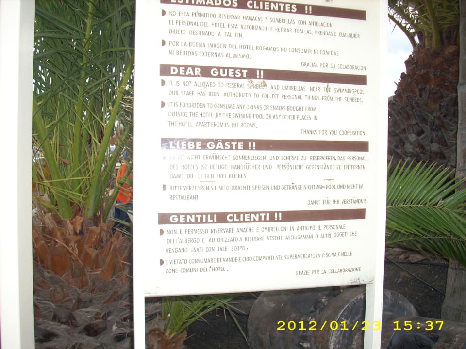 Hinweis wurde leider oft übersehen Hotel Beatriz Playa & Spa