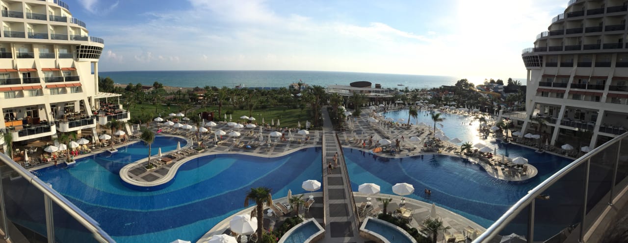 Aussicht von der Lobbybar Seaden Sea Planet Resort & Spa