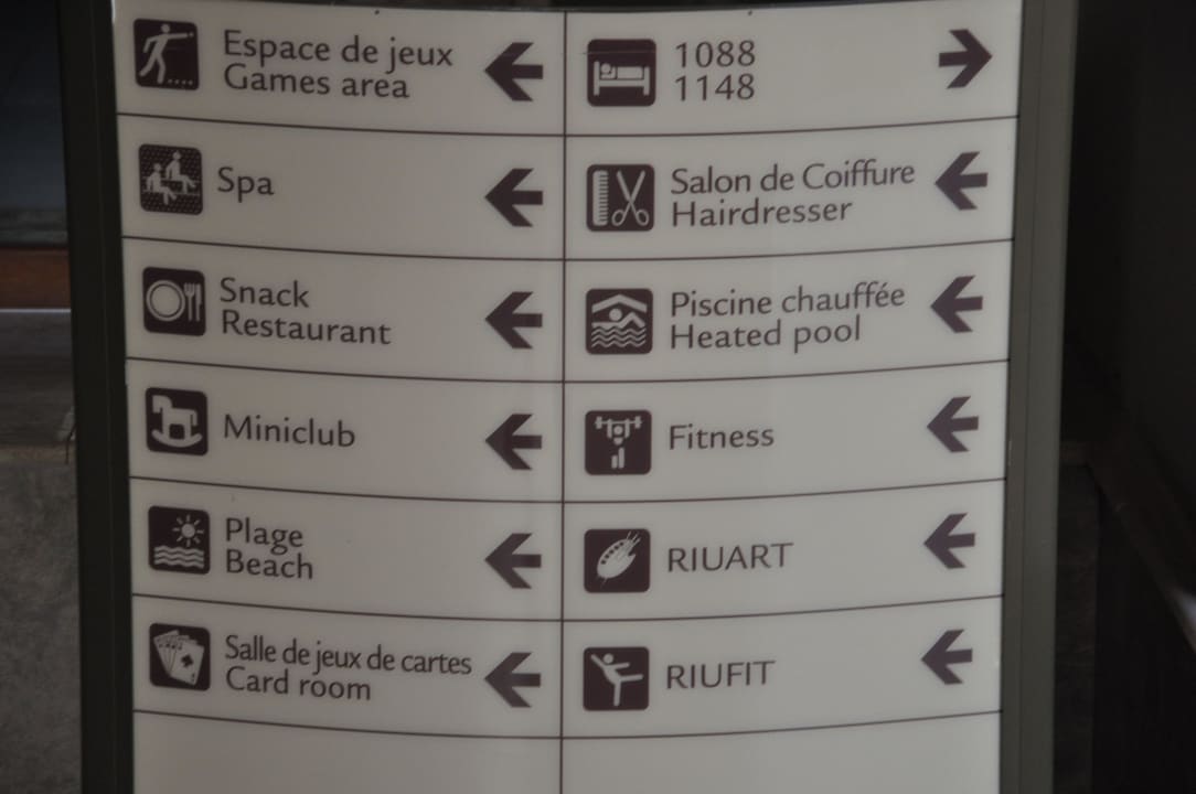 Tablica informacyjna Hotel Riu Palace Tikida Agadir