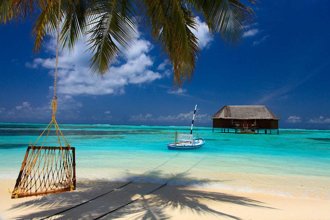 Ausblick am Strand Meeru Maldives Resort Island