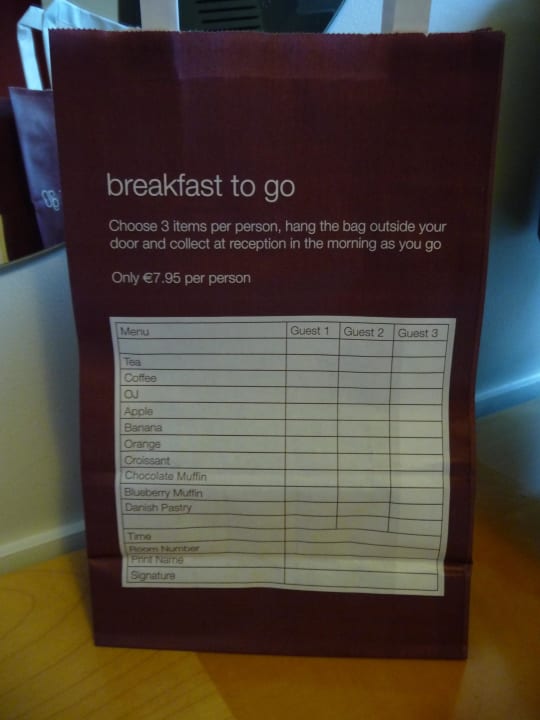 Breakfast to go Maldron Hotel Dublin Airport