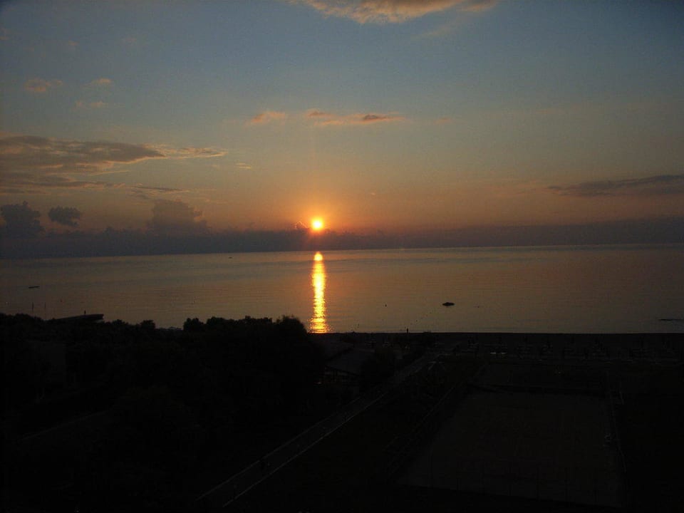 Sonnenaufgang vom Meerblickzimmer um 7:00 Uhr Olympos Beach Hotel