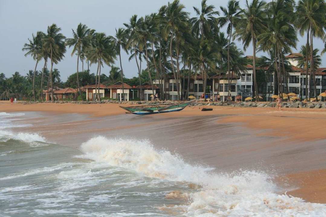 Blick vom Strand aufs Hotel Club Hotel Dolphin