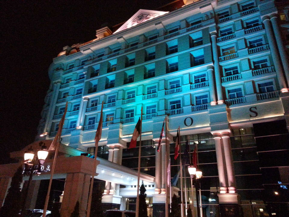 Lit up at night Rixos Almaty