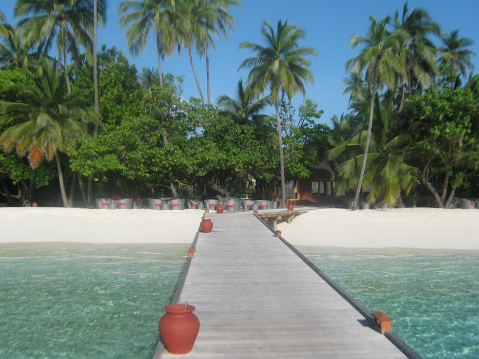 Steg vom Bungalow zum Land Meeru Maldives Resort Island
