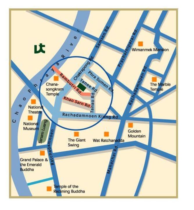 Karte ibis Styles Bangkok Khaosan Viengtai