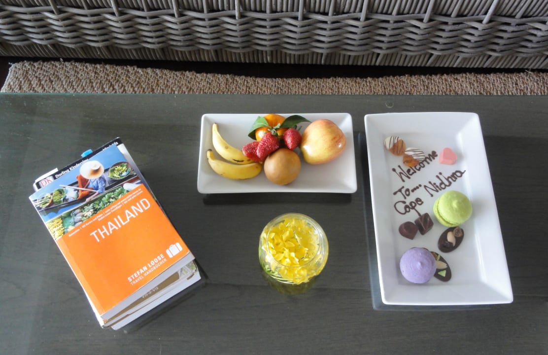 Der Willkommensgruß des Hotels Cape Nidhra Hotel Hua Hin