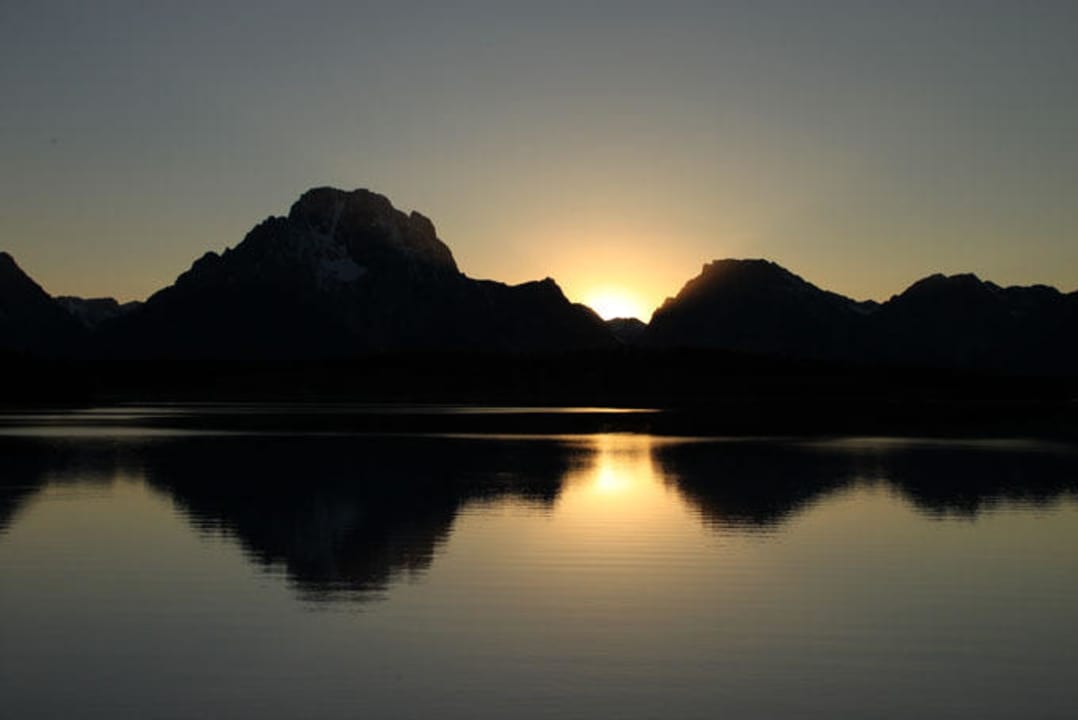 Sonnenuntergang von der Terrasse Hotel Signal Mountain Lodge