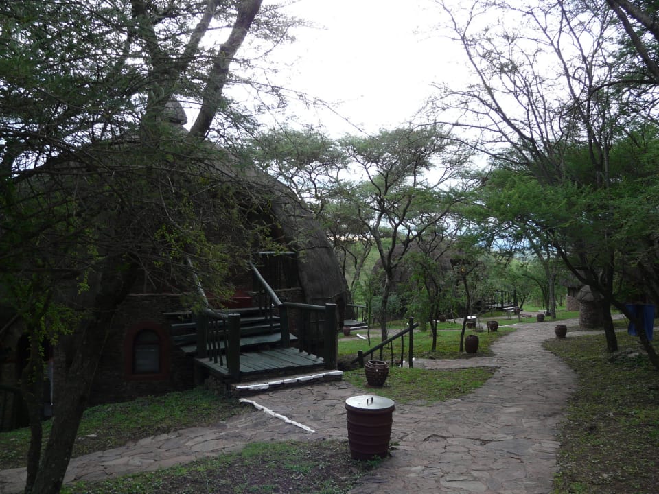 Tuin met rondavels Serengeti Serena Safari Lodge