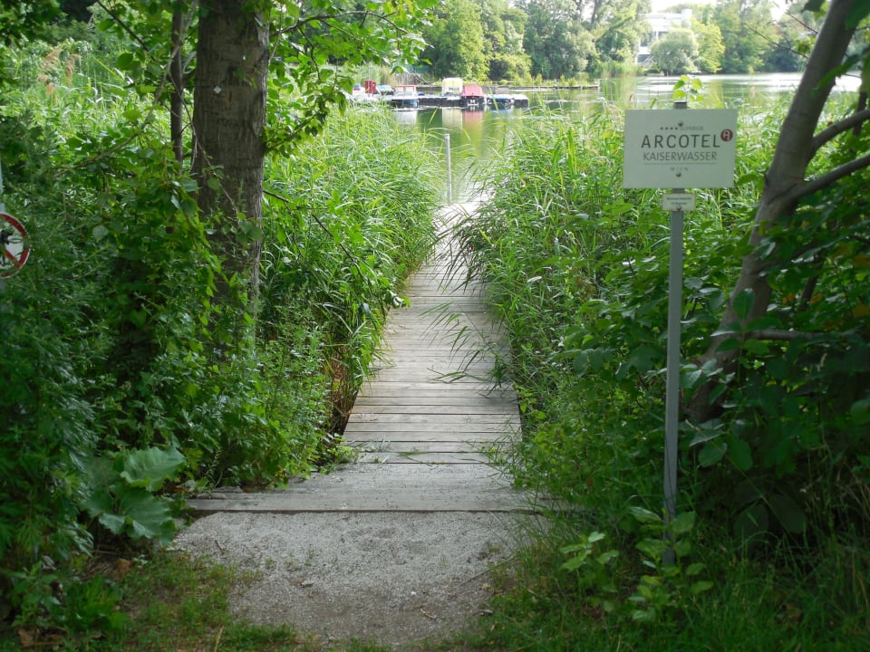 Weg zum hoteleigenen Steg ARCOTEL Kaiserwasser Wien