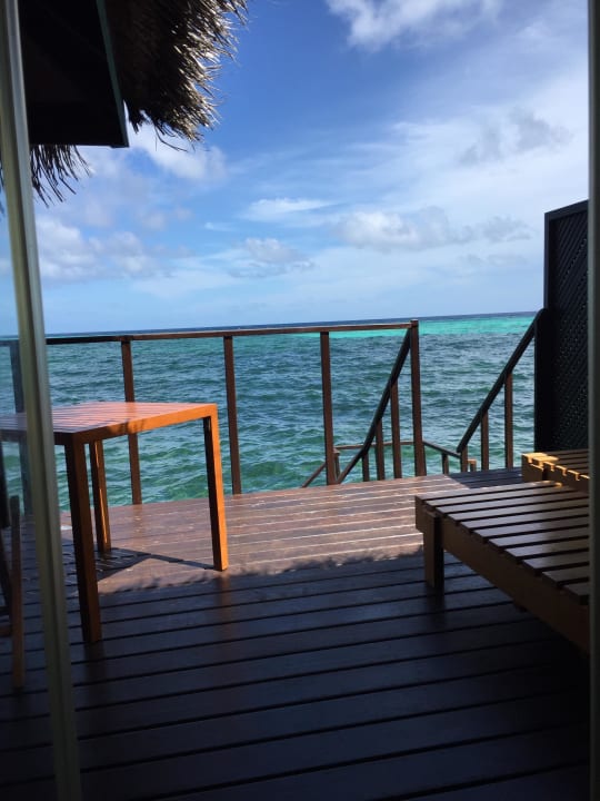 Blick aus dem Badezimmer/Terrasse Adaaran Select Hudhuran Fushi - Premium All Inclusive