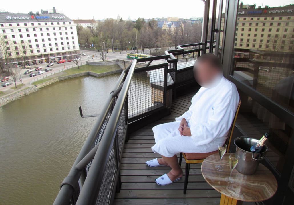 Balcony of Presidential suite Hilton Helsinki Strand