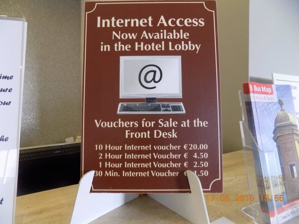 Kosten für die Internetnutzung in der Lobby Hotel Plaza & Plaza Regency
