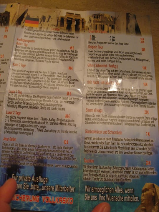 Ausflugspreise Hotelanbieter Giftun Azur Resort