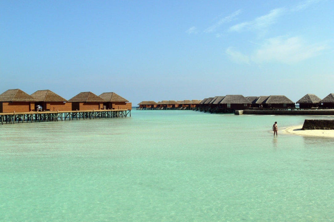 Wasserbungalows Westseite Veligandu Maldives Resort Island