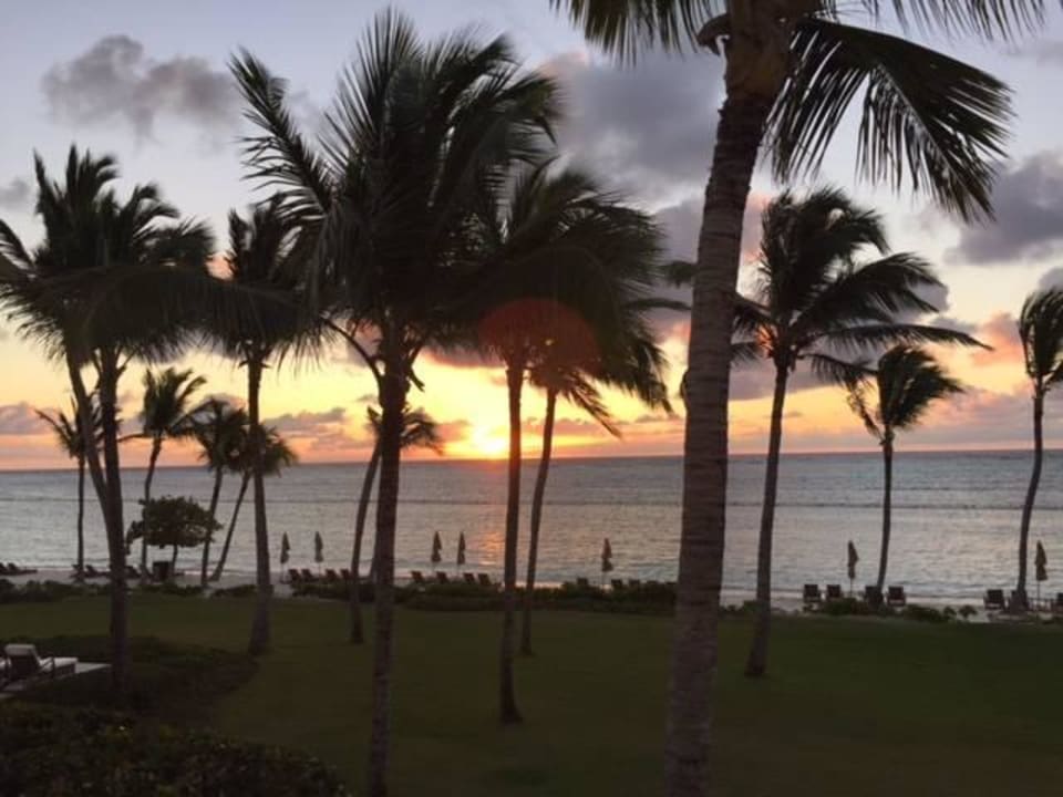 Blick auf den Sonnenaufgang aus dem Zimmer Tortuga Bay