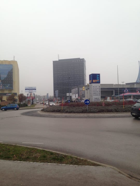 Exteriror view from the BTC shopping mall Radisson Blu Plaza Hotel Ljubljana
