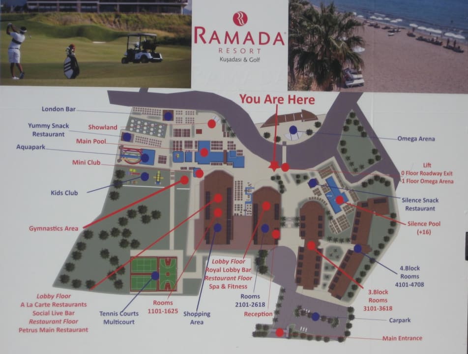 Lageplan Ramada Resort Kusadasi & Golf