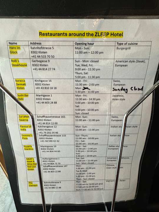 Sonstiges Zleep Hotel Zürich-Kloten