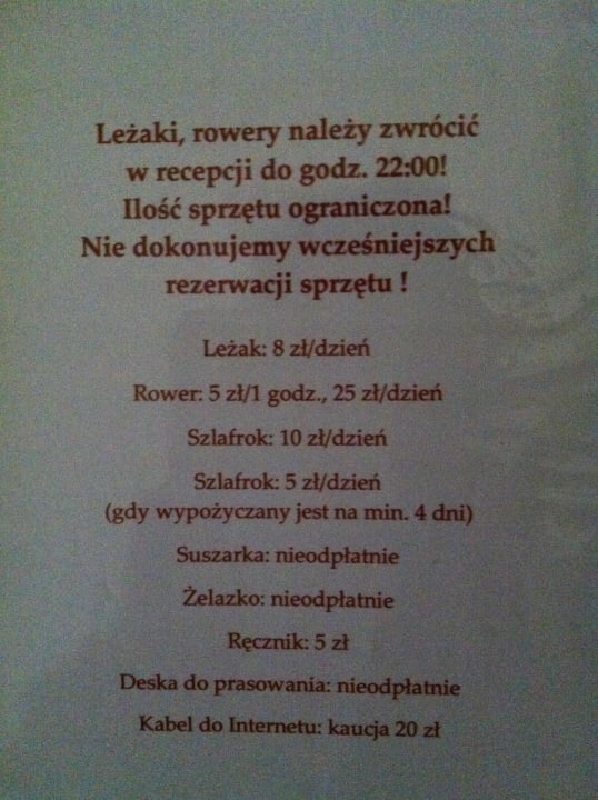 Cennik Baginscy SPA