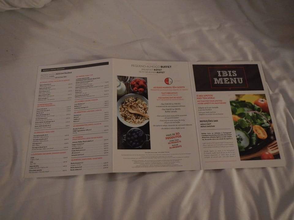 Restaurantkarte ibis Hotel Lisboa Jose Malhoa
