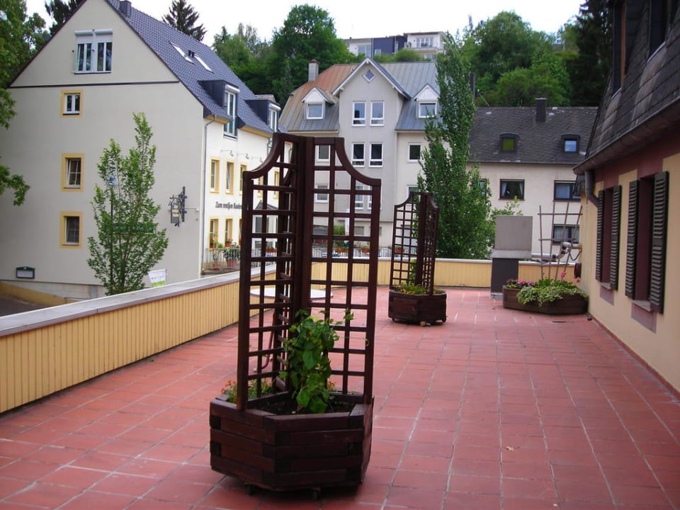 Terrasse des Romantikzimmers Hotel Blesius Garten