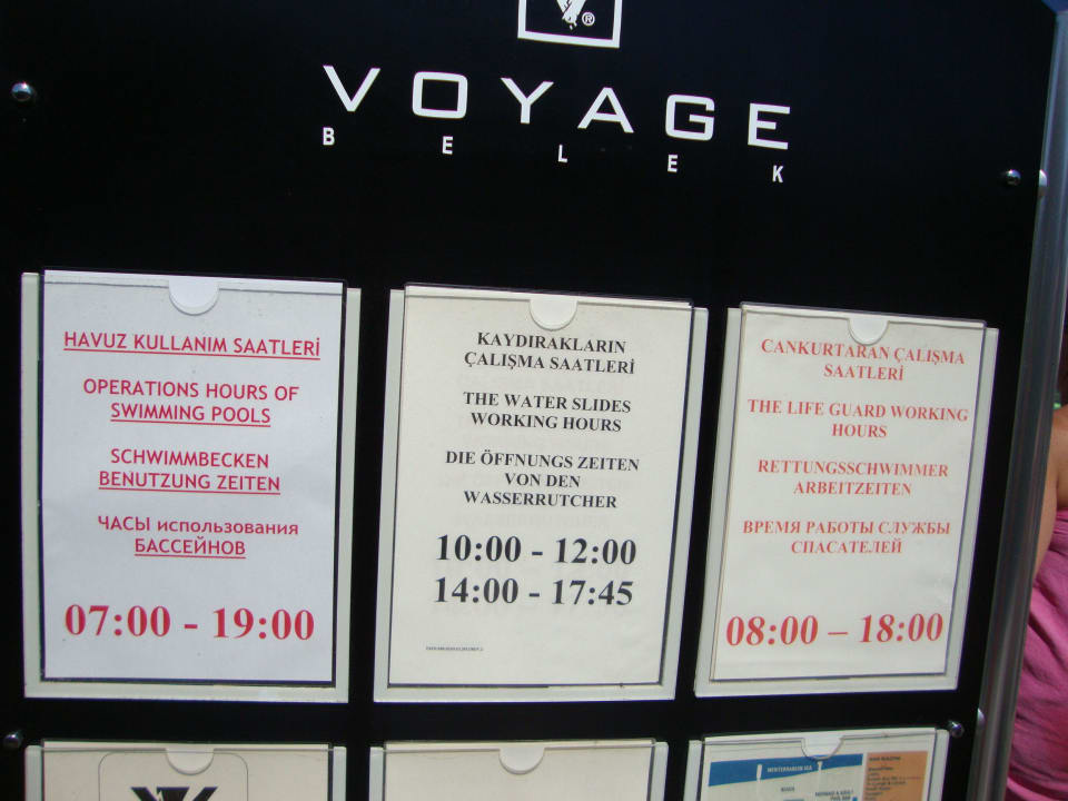 Poolregeln Voyage Belek Golf & Spa