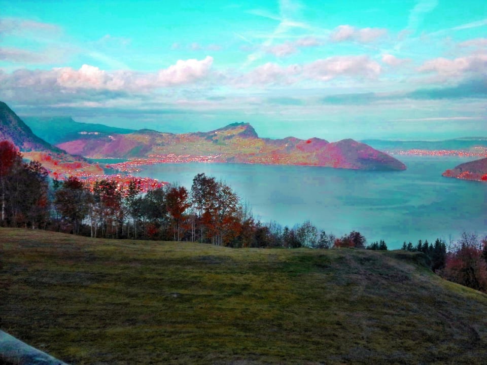 Ausblick auf den See bis nach Luzern Seeblick Höhenhotel