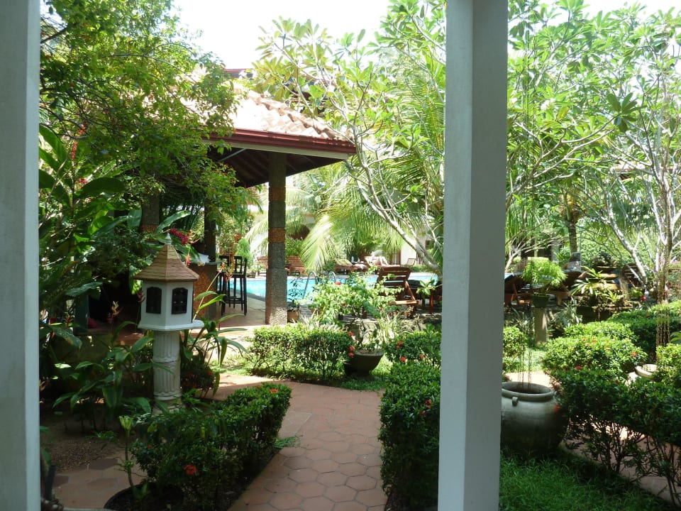 Ausblick Terrasse "Superior deluxe" Zimmer Hotel Bentota Village