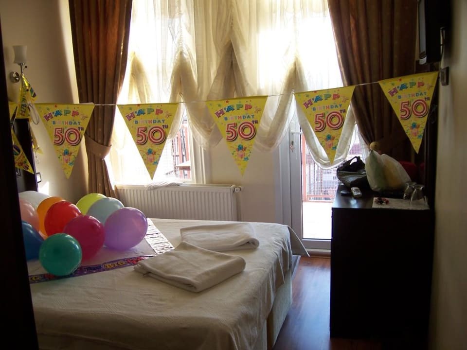 Our room after maid had deccorated Hotel Tulip House