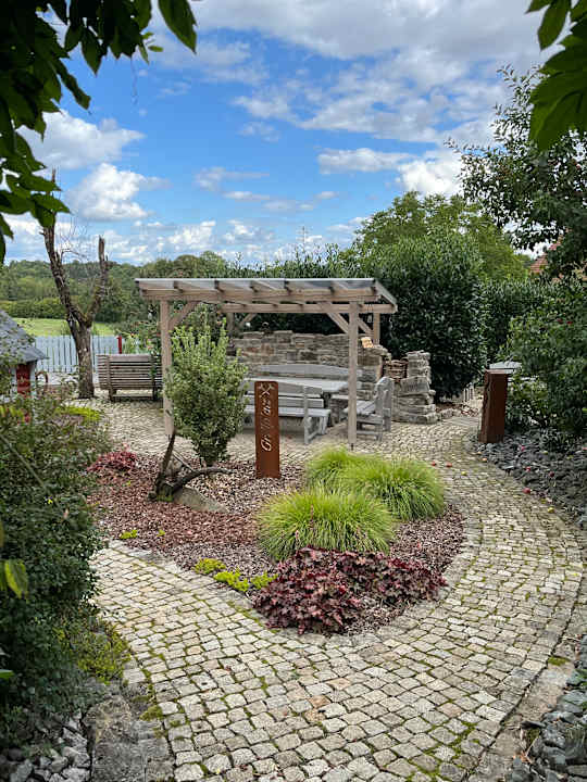 Gartenanlage Ferienhaus Annodazumol