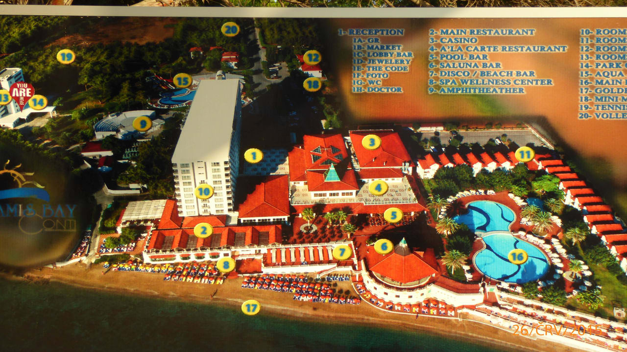 Plán a uspořádání  hotelového areálu Salamis Bay Conti Resort Hotel & Casino