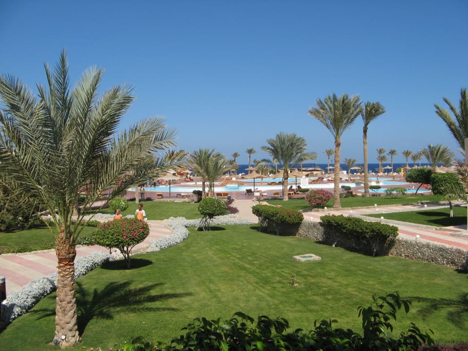 Von d.Bar, Blick über Poll zum Meer Three Corners Sea Beach Resort