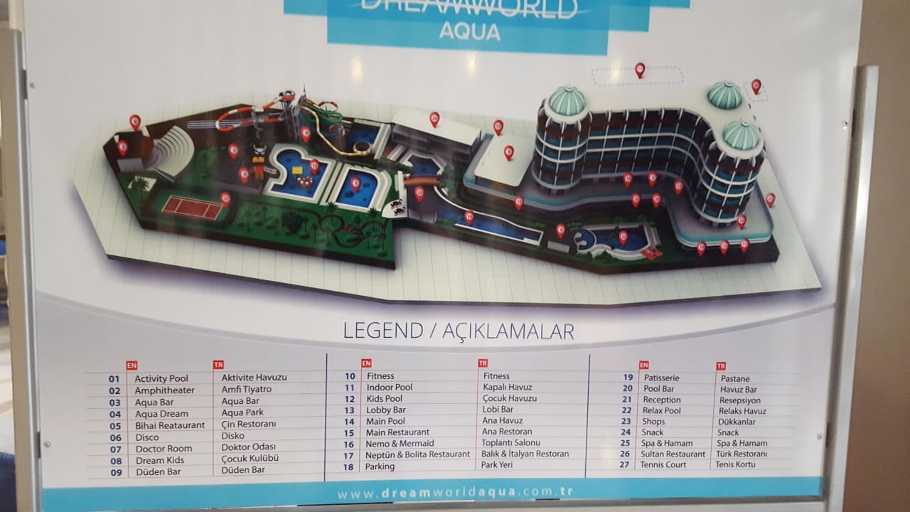 Lageplan des Hotel Dream World Aqua Hotel