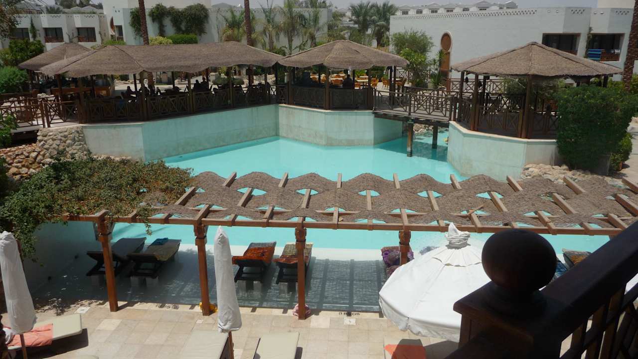 Blick vom Hauptrestaurant Ghazala Gardens