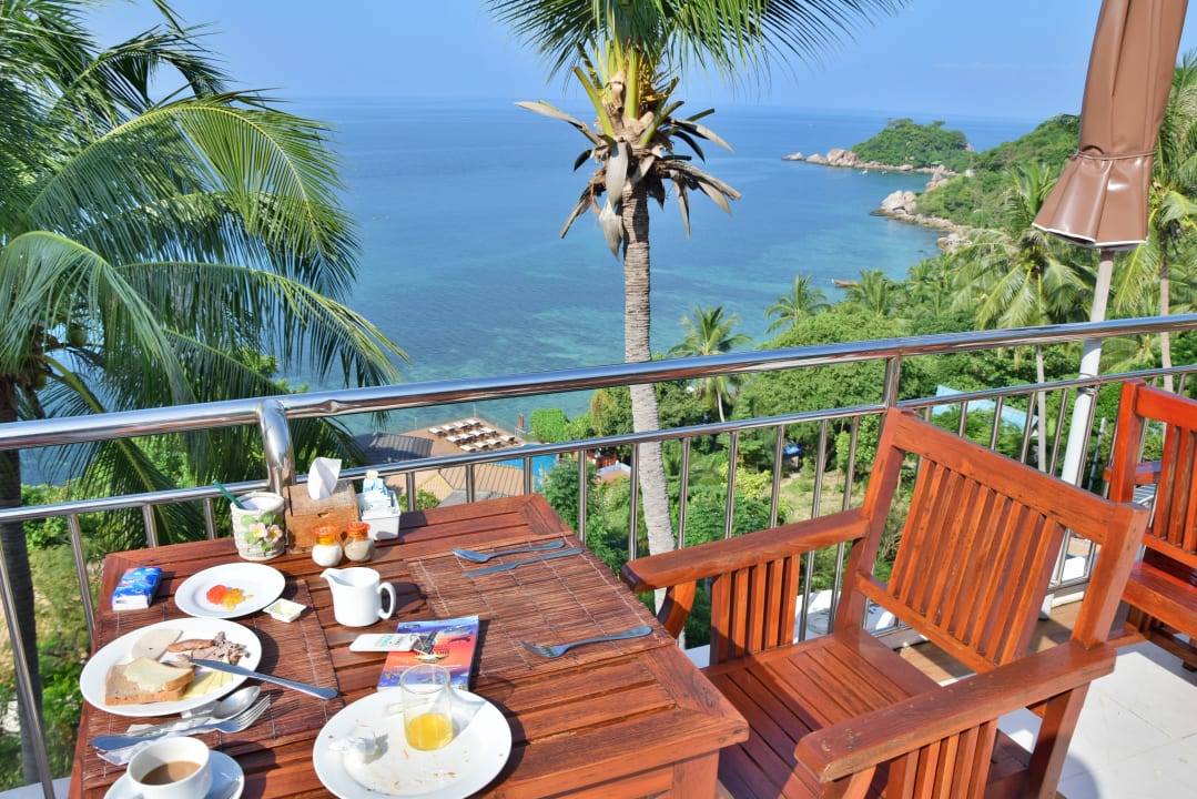 Ausblick beim Frühstück Pinnacle Koh Tao Resort