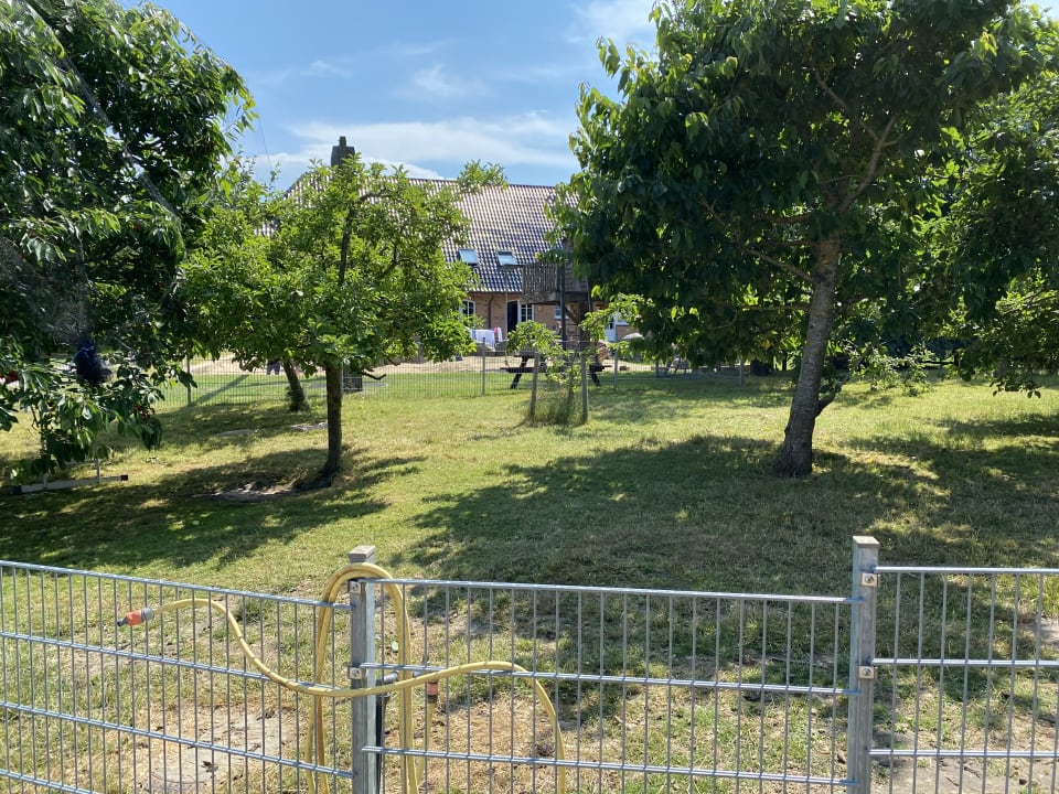 Gartenanlage Ferienbauernhof Liesenberg mit Meerblick