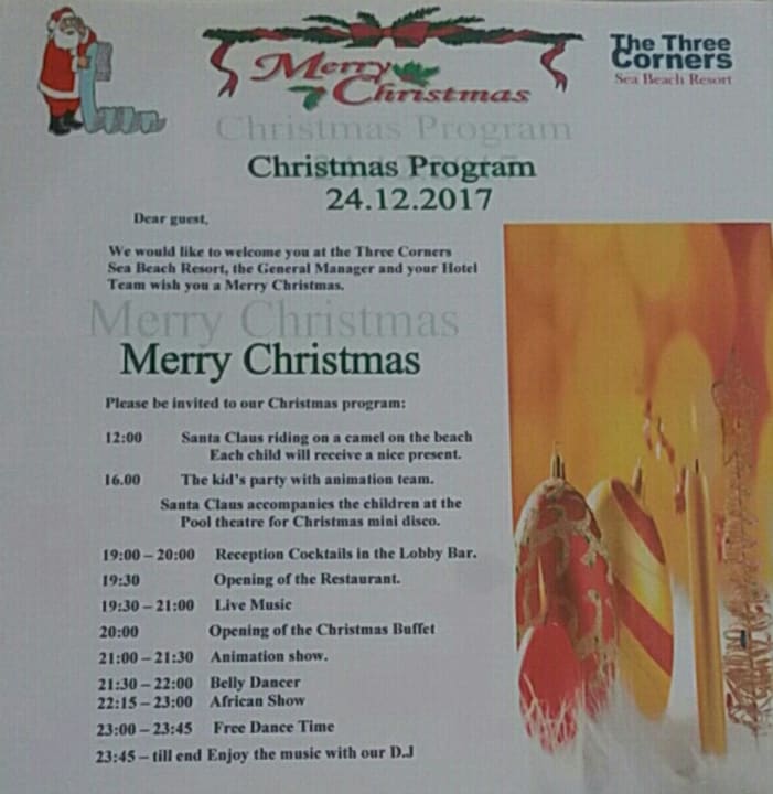 Christmas Programm Three Corners Sea Beach Resort