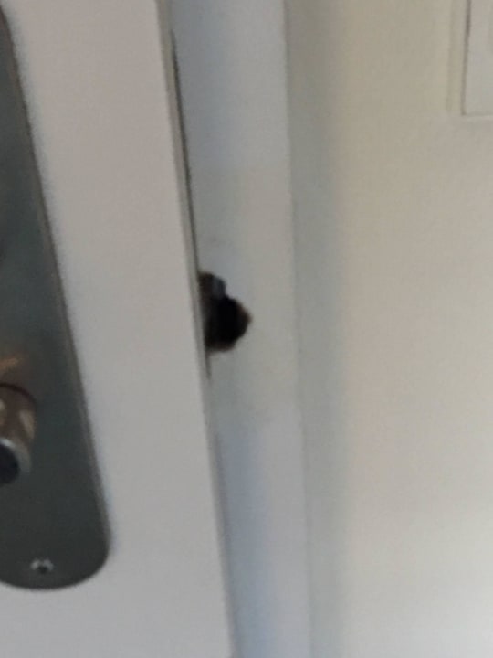 Ausgebrochenes Türschloss Entrée Groß Borstel Garni Hotel