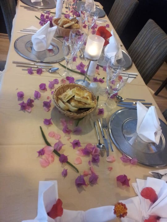 Die Tischdeko im Titan Select extra für mich Solivia Hotel