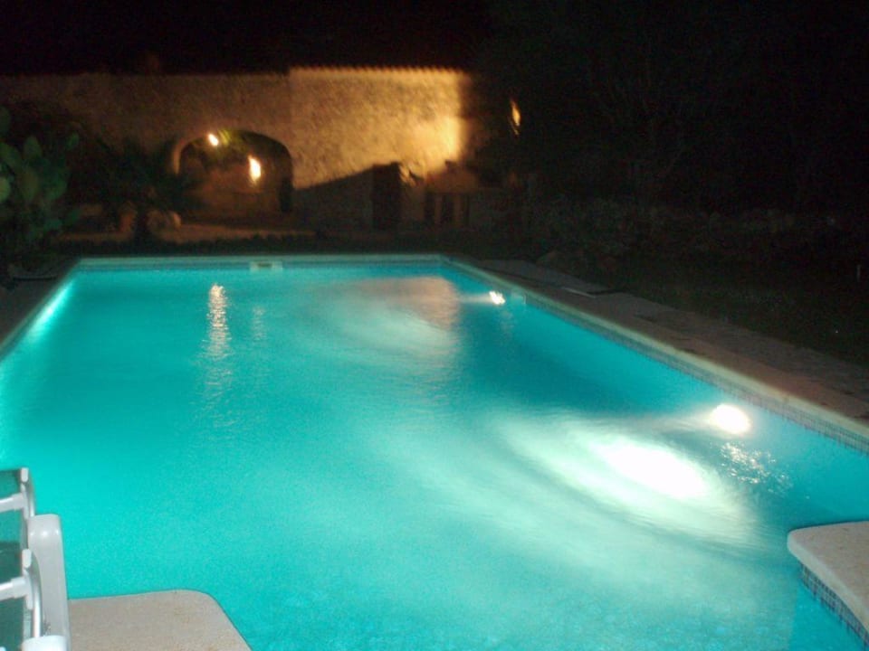 Pool bei Nacht Finca Son Morei Vell