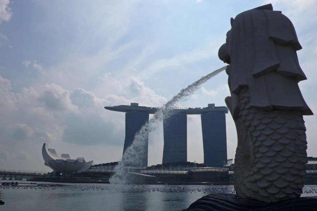 Blick aufs Hotel Marina Bay Sands
