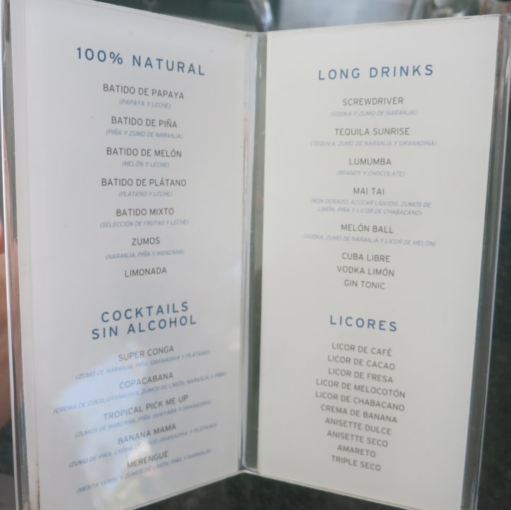 Barkarte 1 von 3 Hotel Riu Dunamar